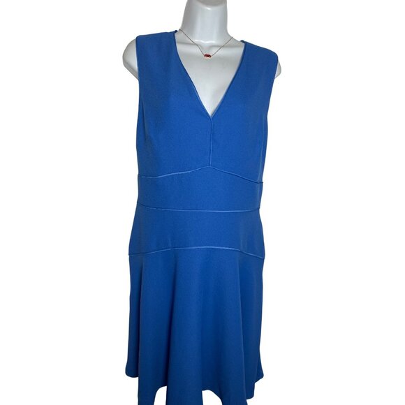 Banana Republic Blue Sleeveless V-Neck Dress Size 12 - Picture 1 of 9